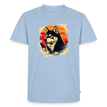 Husky - Men's Premium Organic T-Shirt - light blue - Front - Nico (187cm)
