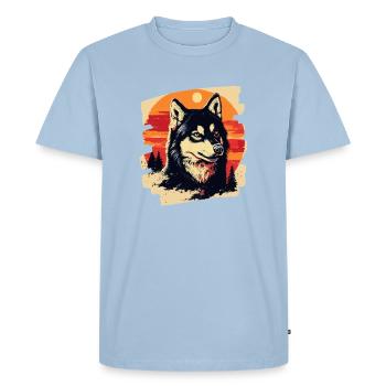 Husky - Men's Premium Organic T-Shirt - light blue - Front - Nico (187cm)
