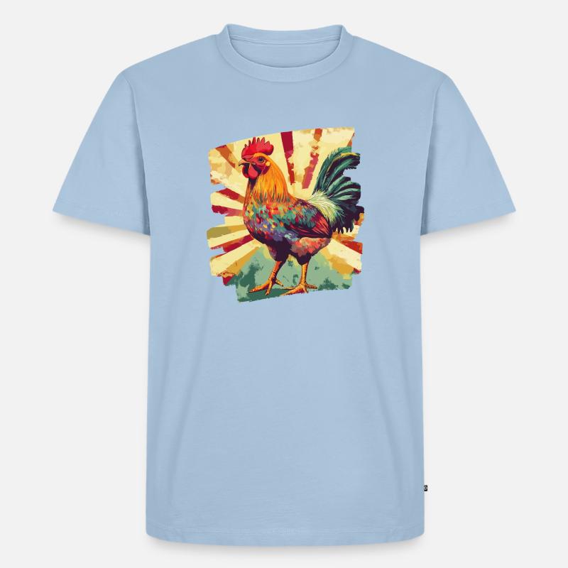 Hahn - Männer Premium Bio T-Shirt - Hellblau