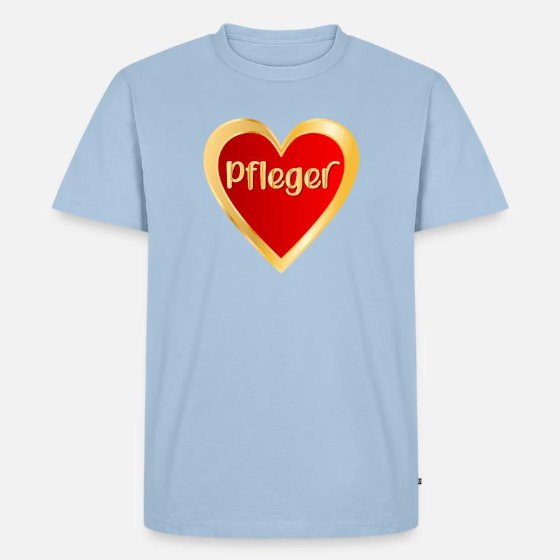 BERUF PFLEGE - HERZ PFLEGER - Männer Premium Bio T-Shirt - Hellblau