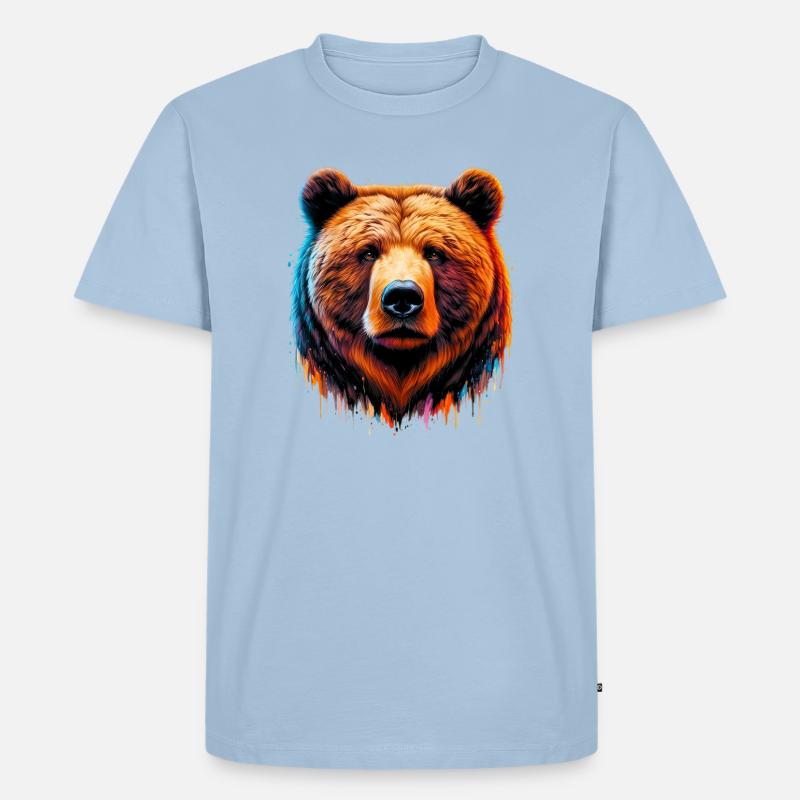 Bär - Männer Premium Bio T-Shirt - Hellblau
