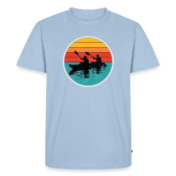 Sunset Kayak Duo Circle - Men's Premium Organic T-Shirt - light blue - Front - Nico (187cm)