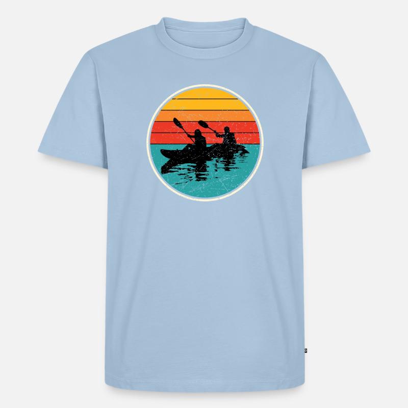 Sunset Kayak Duo Circle - T-shirt Premium bio Homme - bleu clair