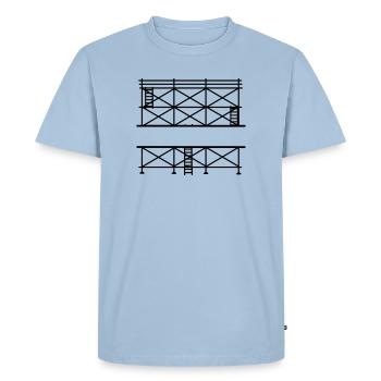 Bannière d’échafaudage courte pour le nom de l’entreprise - T-shirt Premium bio Homme - bleu clair - Devant - Nico (187cm)