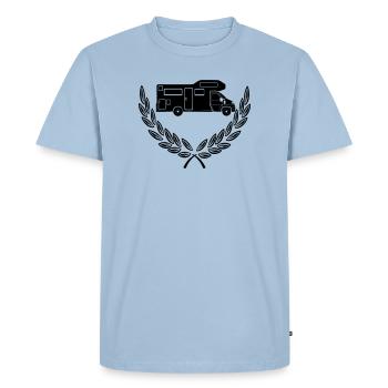 Camping-car en couronne de laurier - T-shirt Premium bio Homme - bleu clair - Devant - Nico (187cm)