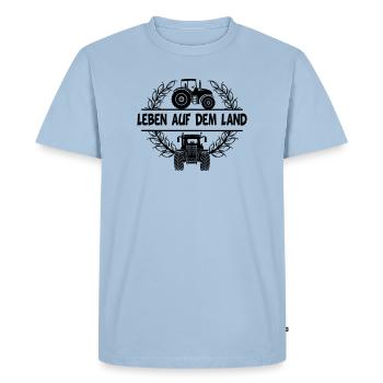 Leben auf dem Terrain avec tracteur et couronne de blé - T-shirt Premium bio Homme - bleu clair - Devant - Nico (187cm)