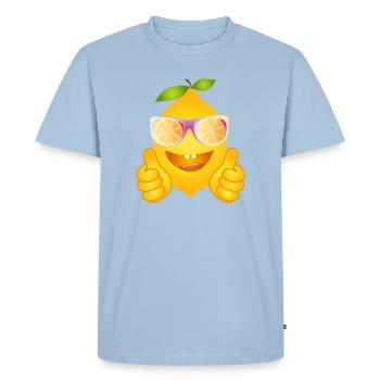 Citron frais avec lunettes de soleil – Comic Fruit - T-shirt Premium bio Homme - bleu clair - Devant - Nico (187cm)