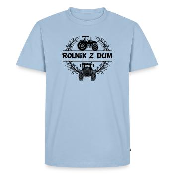 Tractor design – Rolnik z dumą in grain wreath - Men's Premium Organic T-Shirt - light blue - Front - Nico (187cm)