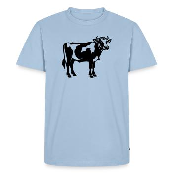 Vache laitière d’ombre debout – transparent SVG boerderi - T-shirt Premium bio Homme - bleu clair - Devant - Nico (187cm)