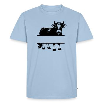 Silhouette de vache avec espace de texte – Chemise de ferme - T-shirt Premium bio Homme - bleu clair - Devant - Nico (187cm)