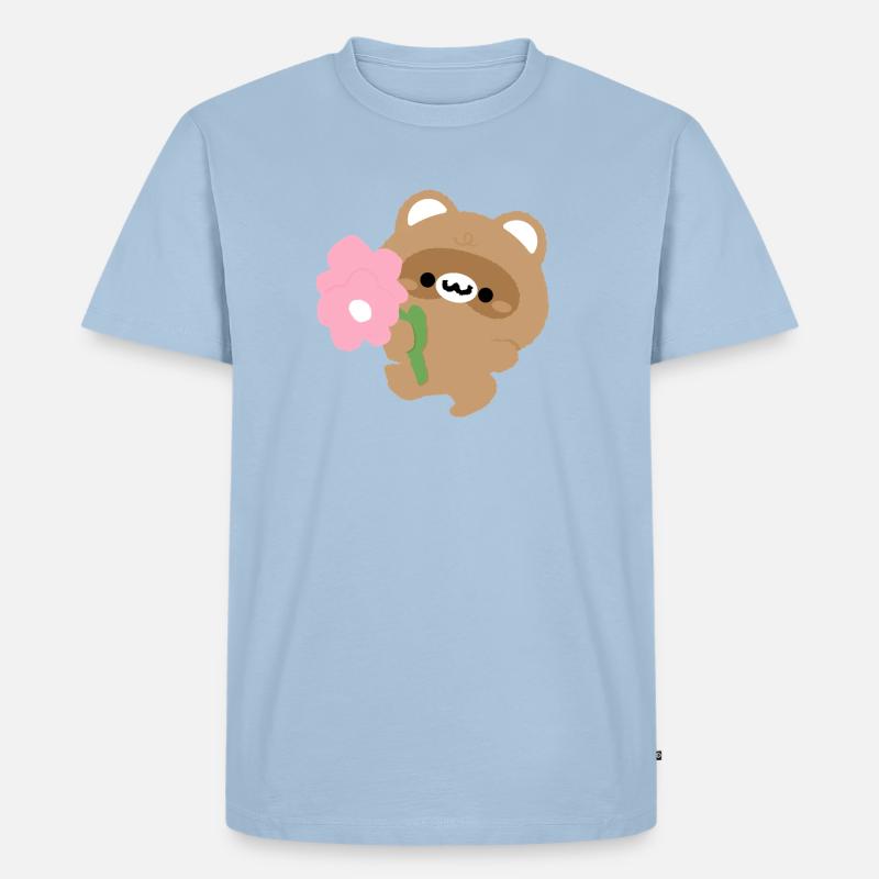 Romantischer Biber - Männer Premium Bio T-Shirt - Hellblau