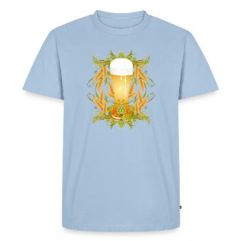 Verre à bière avec du houblon et du malt – motif traditionnel - T-shirt Premium bio Homme - bleu clair - Devant - Nico (187cm)
