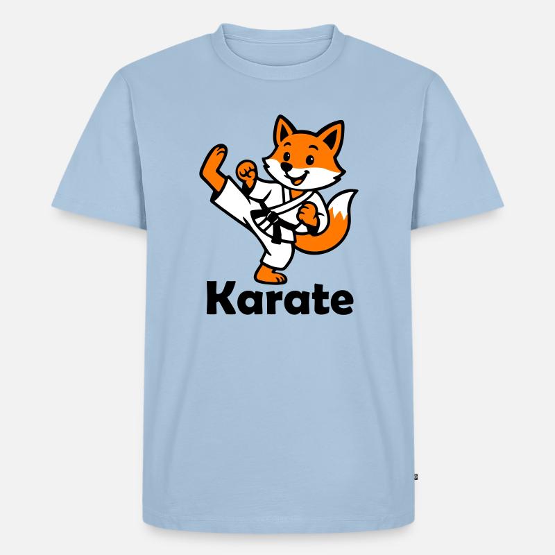 Karate Fuchs - Männer Premium Bio T-Shirt - Hellblau