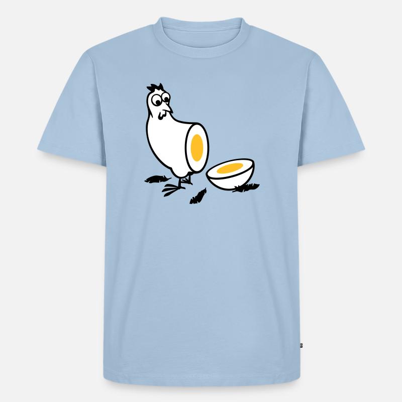 Huhn oder Ei - Männer Premium Bio T-Shirt - Hellblau