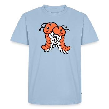 2 chenilles mignonnes deux amis cher couple amoureux - T-shirt Premium bio Homme - bleu clair - Devant - Nico (187cm)