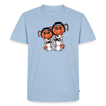 2 manettes de jeu pour console de jeu Caterpillar Nerd - T-shirt Premium bio Homme - bleu clair - Devant - Nico (187cm)