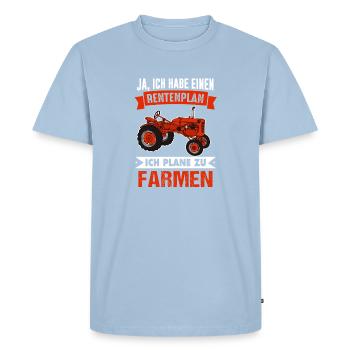 Plan de retraite Fermes Cadeau Pension Pension Adieu - T-shirt Premium bio Homme - bleu clair - Devant - Nico (187cm)