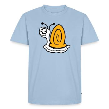 Escargot anxieux incertain regardant en arrière mignon - T-shirt Premium bio Homme - bleu clair - Devant - Nico (187cm)