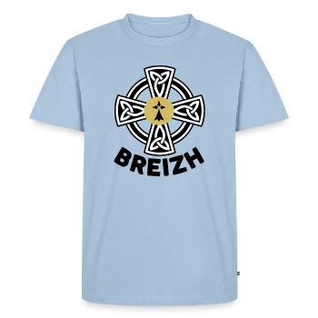 Breizh (bretagne) - T-shirt Premium bio Homme - bleu clair - Devant - Nico (187cm)