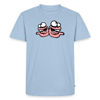 Worms Laughing Duo Crazy Spliking Silly Team - T-shirt Premium bio Homme - bleu clair - Devant - Nico (187cm)