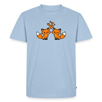 Amour du couple renard - T-shirt Premium bio Homme - bleu clair - Devant - Nico (187cm)