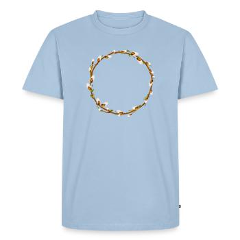 Simple Willow Wreath – Spring Decoration - Men's Premium Organic T-Shirt - light blue - Front - Nico (187cm)