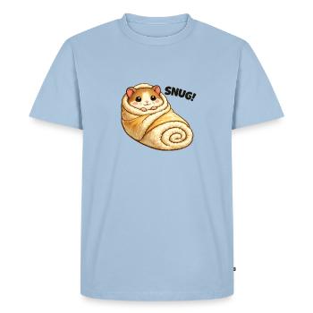 Cuddly hamster in blanket - Men's Premium Organic T-Shirt - light blue - Front - Nico (187cm)