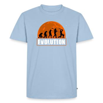 Evolution of Cricket Player Batsman Silhouette - Men's Premium Organic T-Shirt - light blue - Front - Nico (187cm)