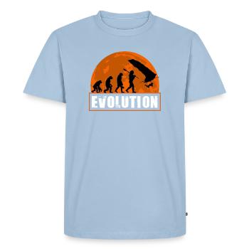 Evolution of Hang Glider Pilot Sunset Design - Men's Premium Organic T-Shirt - light blue - Front - Nico (187cm)