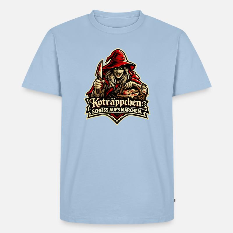Rotkäppchen (Koträppchen) Parodie: Scheiß Märchen - Männer Premium Bio T-Shirt - Hellblau