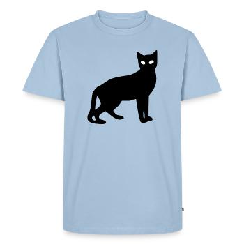 Black Cat Silhouette Gift Cat Lover - Men's Premium Organic T-Shirt - light blue - Front - Nico (187cm)