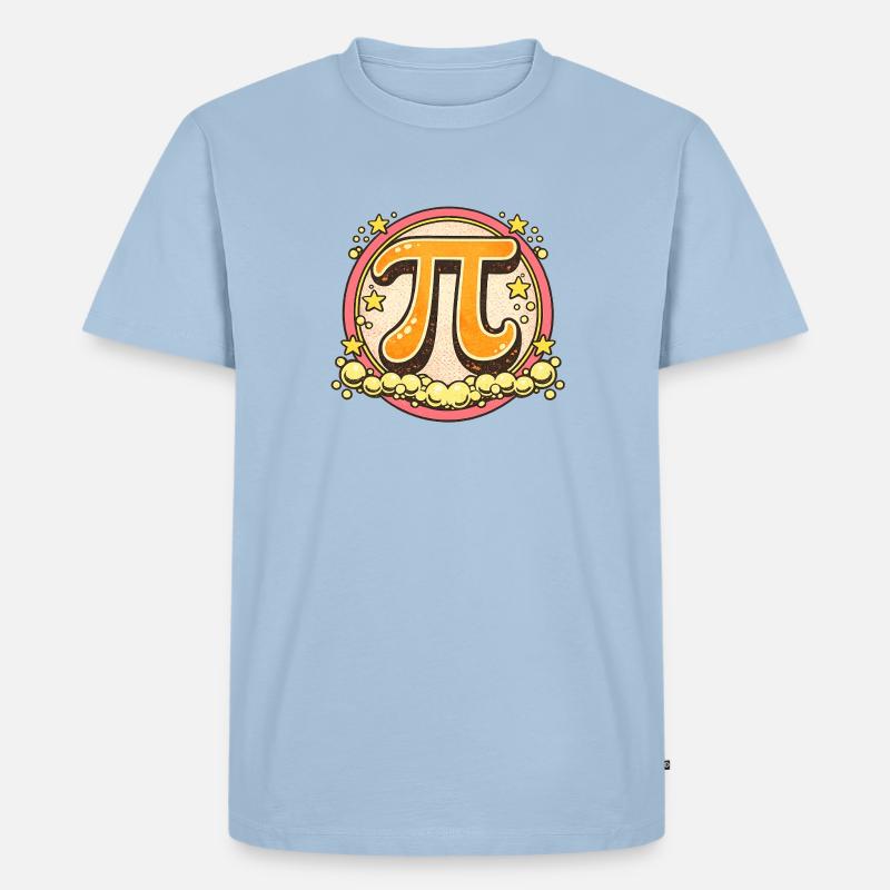 Pi Pop Retro-Abzeichen - Männer Premium Bio T-Shirt - Hellblau