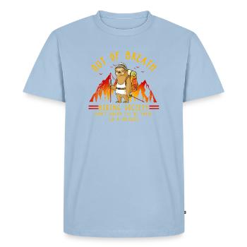 Une blague drôle sur la Société de la Randonnée Paresseuse - T-shirt Premium bio Homme - bleu clair - Devant - Nico (187cm)