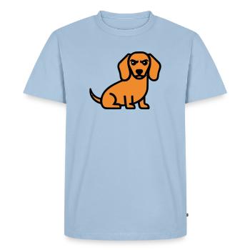 Bande dessinée Dachshund Dog Brown - T-shirt Premium bio Homme - bleu clair - Devant - Nico (187cm)