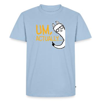 Lama Alpaga à nerd vraiment drôle - T-shirt Premium bio Homme - bleu clair - Devant - Nico (187cm)