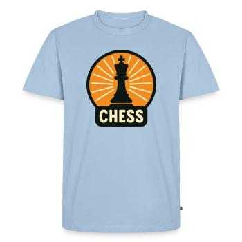 Roi des Échecs Design Rétro Grand Maître - T-shirt Premium bio Homme - bleu clair - Devant - Nico (187cm)