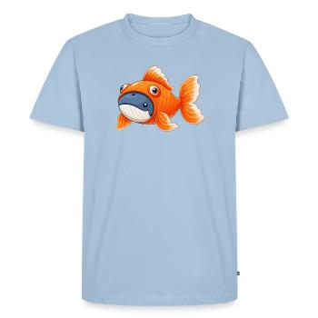 Mignonne baleine en costume de poisson rouge - T-shirt Premium bio Homme - bleu clair - Devant - Nico (187cm)