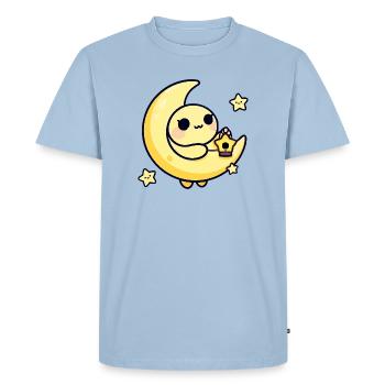 Lune mignonne au clair de lune avec une lanterne étoile - T-shirt Premium bio Homme - bleu clair - Devant - Nico (187cm)