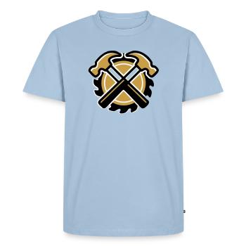 Zimmermann Hammer Logo - Men's Premium Organic T-Shirt - light blue - Front - Nico (187cm)