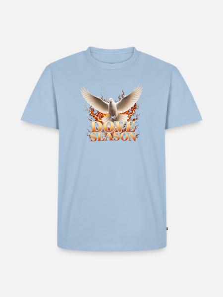 Taubenjagd-Saison: Lustiger Taubenjäger - Männer Premium Bio T-Shirt - Hellblau