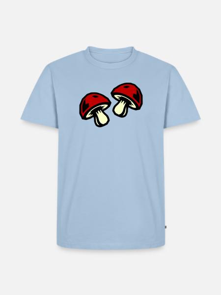 Pilze Symbol - Männer Premium Bio T-Shirt - Hellblau