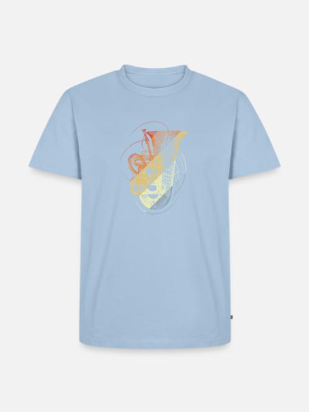 Tuba Zeichnung Retro - Männer Premium Bio T-Shirt - Hellblau