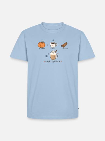 pumpkinspicelatte - Männer Premium Bio T-Shirt - Hellblau
