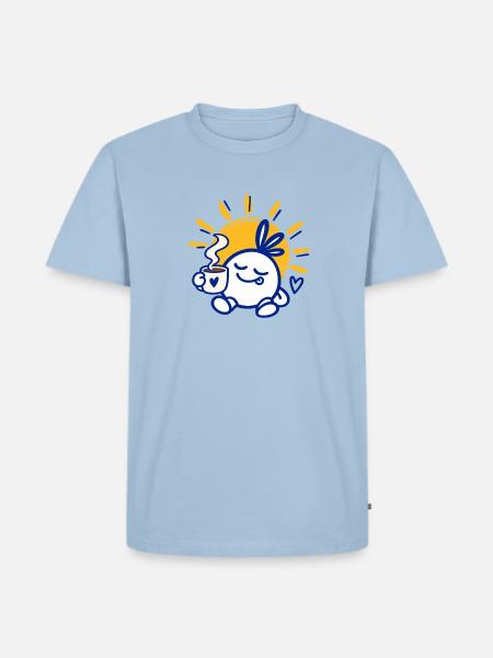 Sonniger Morgen – Kaffee Genuss Charakter - Männer Premium Bio T-Shirt - Hellblau