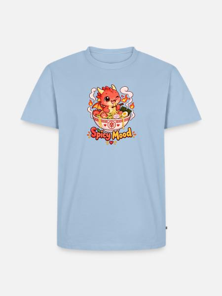 Scharfer Drachenramen Mood - Männer Premium Bio T-Shirt - Hellblau