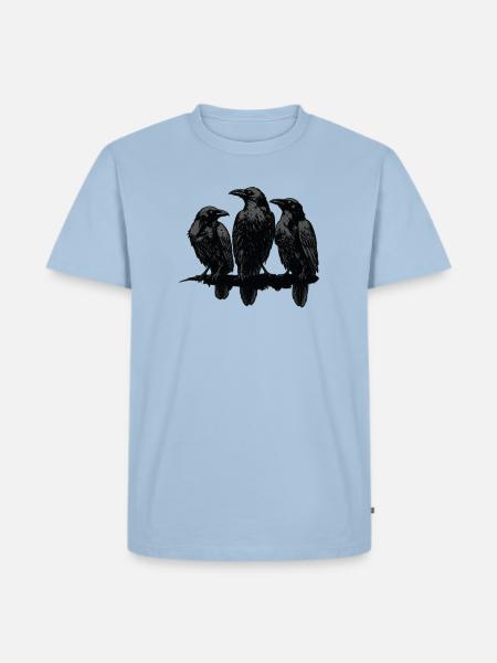 Raben - Männer Premium Bio T-Shirt - Hellblau