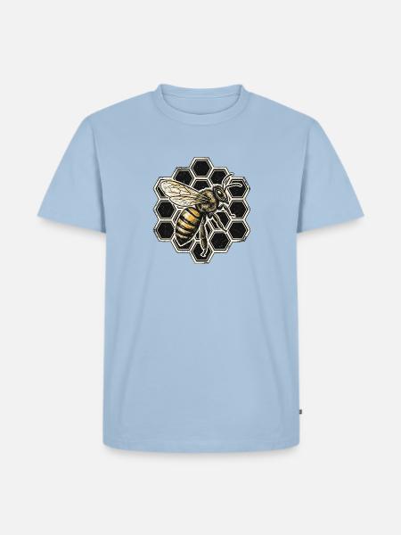 Rebellische Honigbiene - Männer Premium Bio T-Shirt - Hellblau