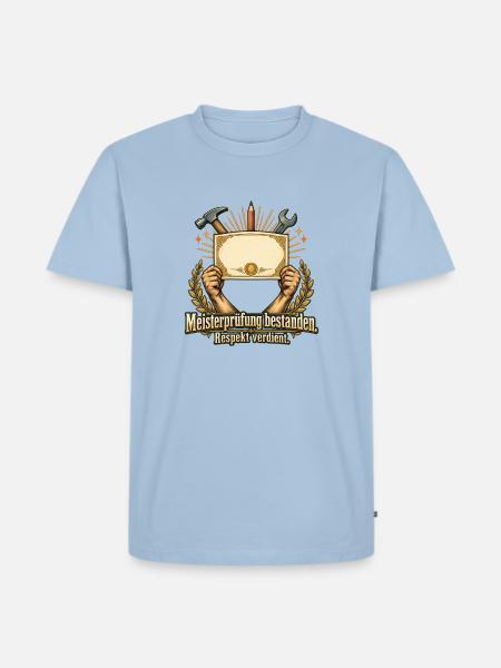 Meisterprüfung bestanden Handwerksmeister - Männer Premium Bio T-Shirt - Hellblau