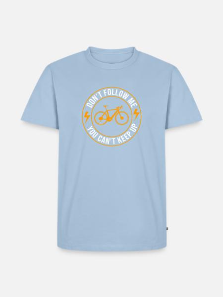 E-Bike EBike E Bike - Männer Premium Bio T-Shirt - Hellblau
