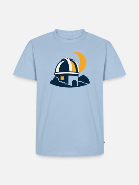 Sternwarte Mond Wappen Logo - Männer Premium Bio T-Shirt - Hellblau
